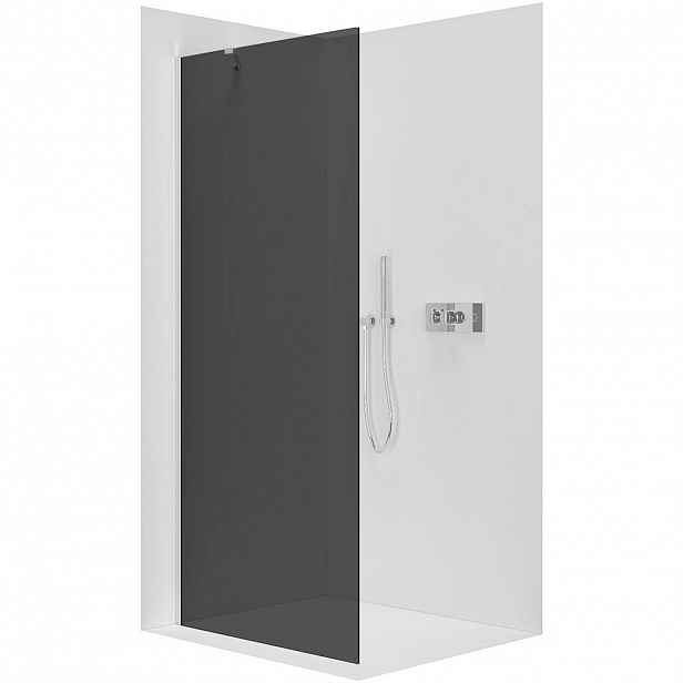 Sprchová zástěna Walk-in Onyx Y L/P - 8 mm - chrom, grafitové sklo - 150x200 cm