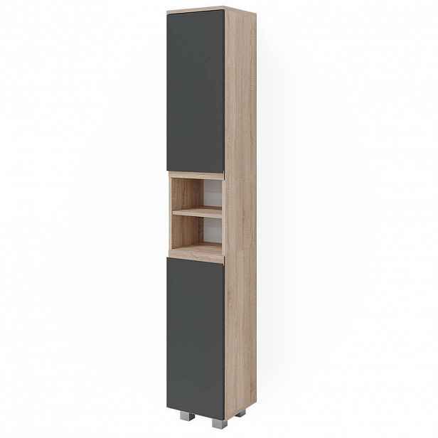Vicco KOUPELNOVÁ SKŘÍŇKA J-Shape Sonoma 30 x 190 cm