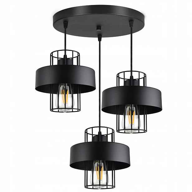 Závěsná lampa Lustr Stropní Svítidlo Černá Bílá Loft