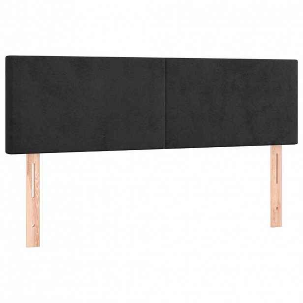 vidaXL Čela postele černá 144x5x78/88 cm samet