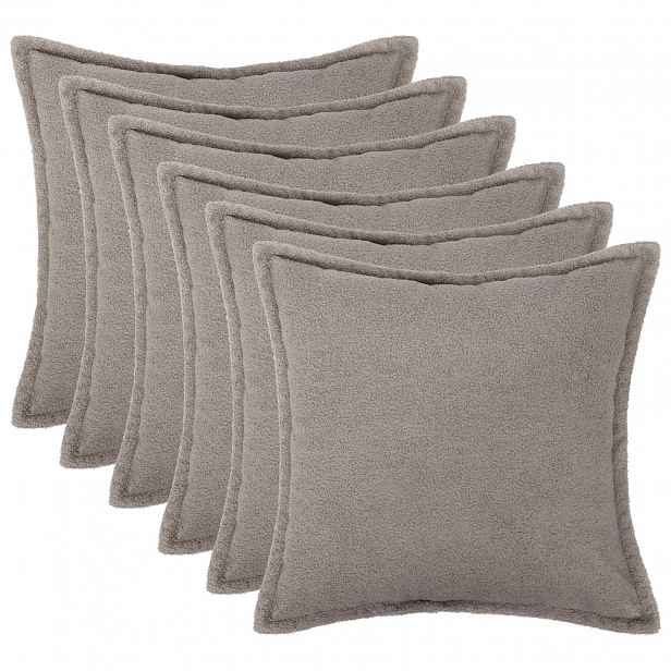 vidaXL Povlak na polštář 6 pcs HOUTEN Světle šedá 80 x 80 cm Bouclé