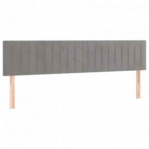 vidaXL Čela postele světle šedá 200x5x78/88 cm samet