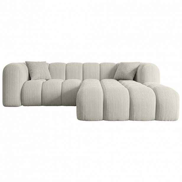 ALTDECOR ROHOVÁ SEDAČKA s otomanem vpravo OLEA-L1 - 231x173x74 cm krémová