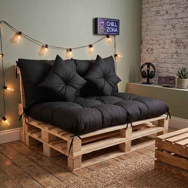 Interiérový polstr na palety CHILL ZONE 01 relax, gaming, mladé bydlení černá Mybesthome