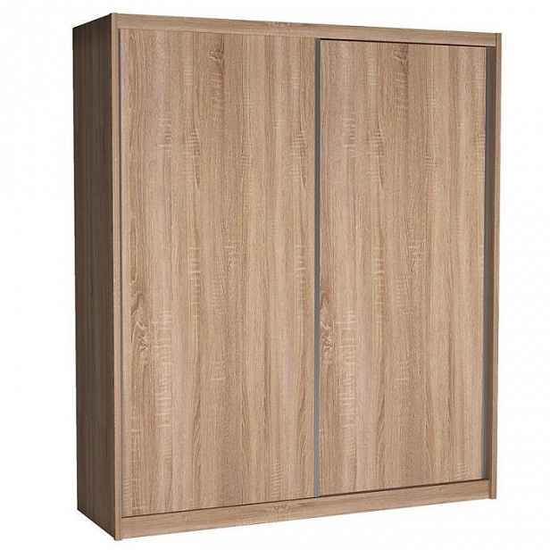 Šatní skříň 208 cm s posuvnými dveřmi BERLINA 1 - dub sonoma