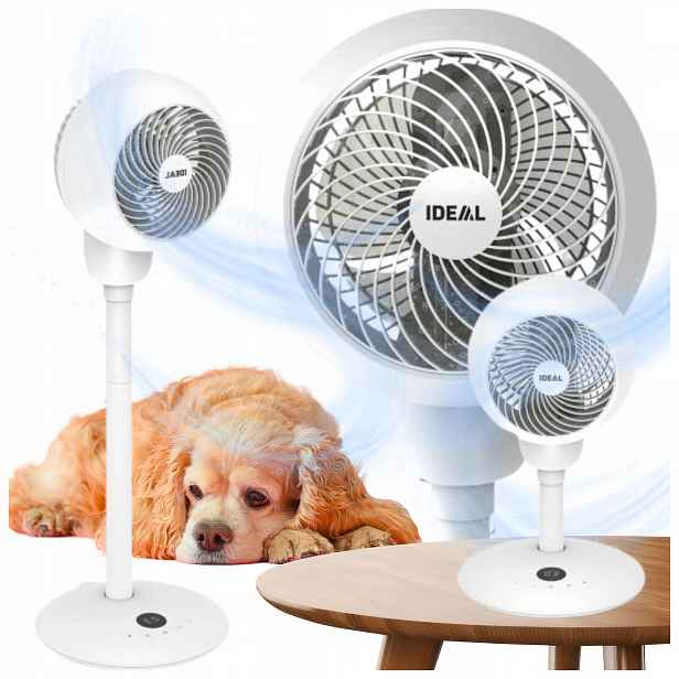 Silný Ventilátor Větrák Stojící Podlahový Větrák Regulovatelný Tichý Dálkový Ovladač