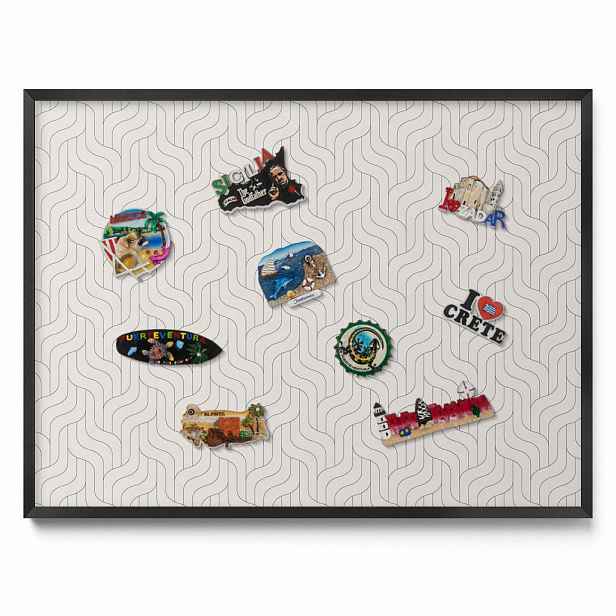 TULUP MAGNETICKÁ TABULE 80x60 cm černý rám – Tmavá kamenná struktura