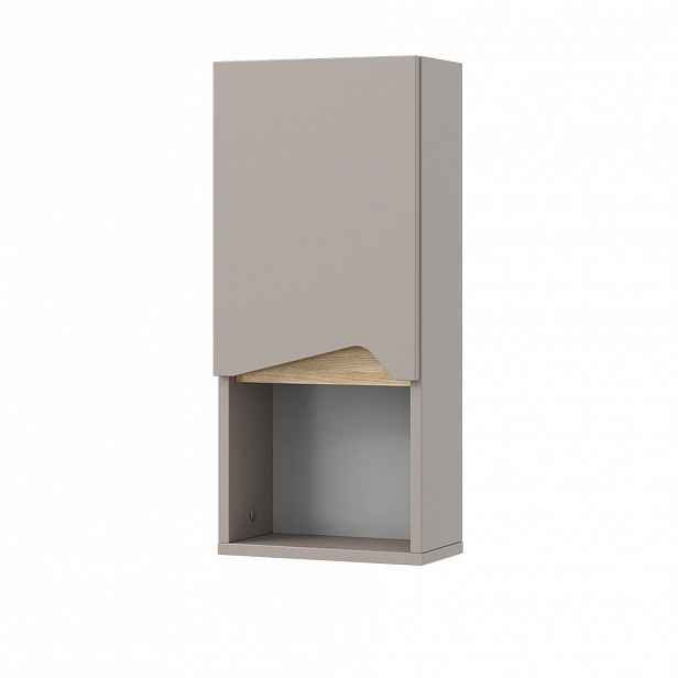 Vicco SKŘÍŇKA DO KOUPELNY Marelle Greige 30 x 67 cm s dvířky a otevřenou přihrádkou