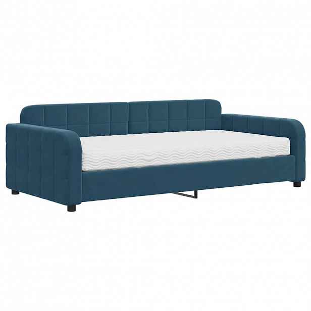 vidaXL Válenda s matrací modrá 100 x 200 cm samet