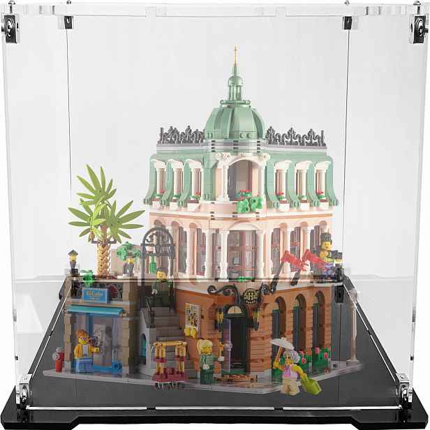 Vitrína s černou základnou pro Lego 10297 Creator Expert Butikový hotel