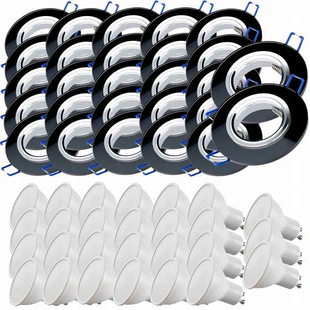 27 x Skleněné Stropní Svítidlo Zapuštěné Do Stropu Křišťál Led Žárovky 5W