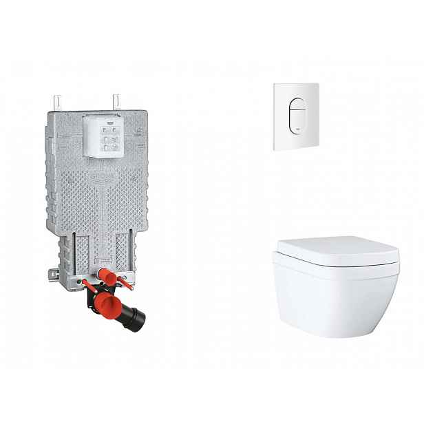 Grohe Uniset - Set předstěnové instalace, klozetu, sedátka SoftClose a tlačítka Arena Cosmopolitan, Triple Vortex, alpská bílá SANI15BB3106