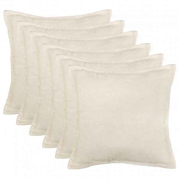vidaXL Povlak na polštář 6 pcs HOUTEN Krémová 80 x 80 cm Bouclé
