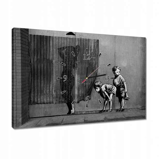 Hodiny 60x40 Banksy Sprchová tyč