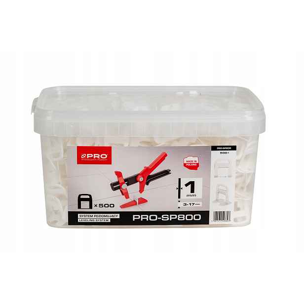 Systém vyrovnávání klipů 500ks Kbelík 10L Pro SP800 1.0mm