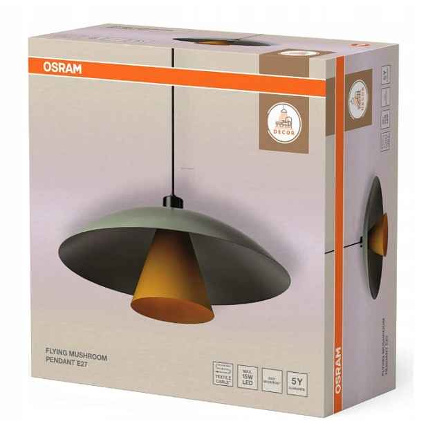 Závěsné svítidlo Osram Decor Flying Mushroom E27 zelená/žlutá 500 mm