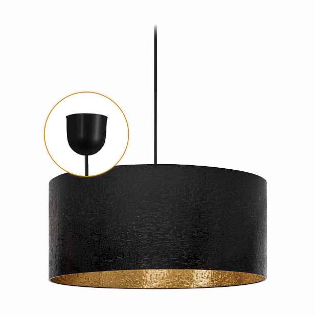 stropní svítidlo Led Závěsná Lustr 60 W Černá do obývacího pokoje Stínidlo E27