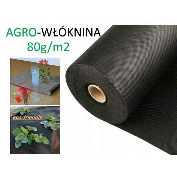 Agrotextilie 80G/M2 silná, silná 1,6x25 m Antiplevelová