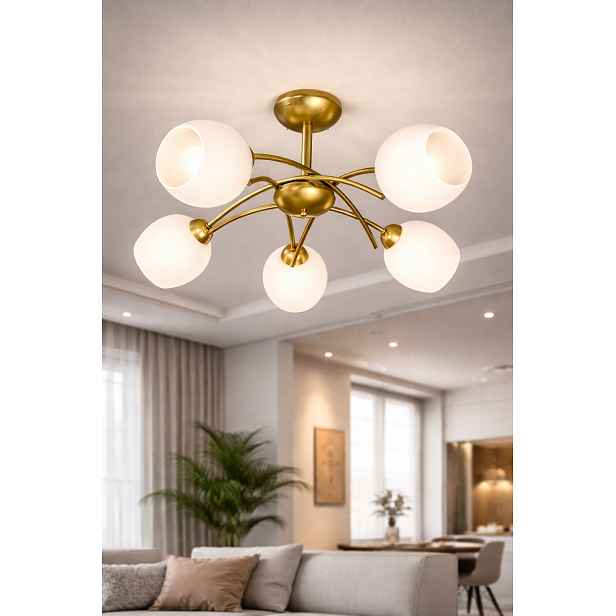 Euro-Lamp Stropní Svítidlo Elegant 5 Zlaté bílé stínidlo Výrobce