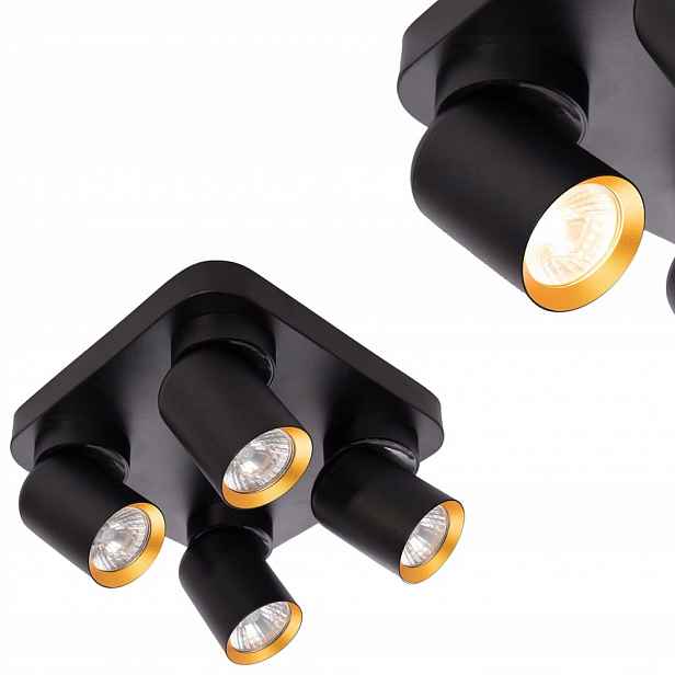 Stropní svítidlo Andy 4xGU10 Čtverec Černá reflektorová lampa na stropě Milagro