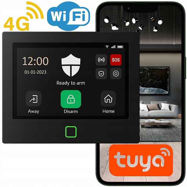 Bezdrátový alarmový systém 4G Lte Gsm WiFi Tuya Aplikace Smart