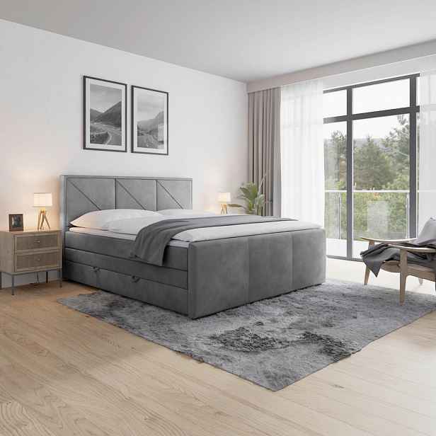 Livetastic POSTEL BOXSPRING, 180/200 cm, světle šedá