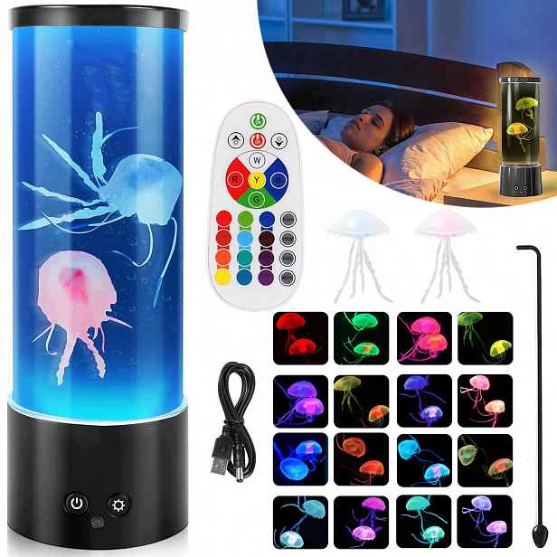 Lampa Medúza Láva Rgb Ledová Medúzy Plovoucí Lampička Barevná Relax Dekor