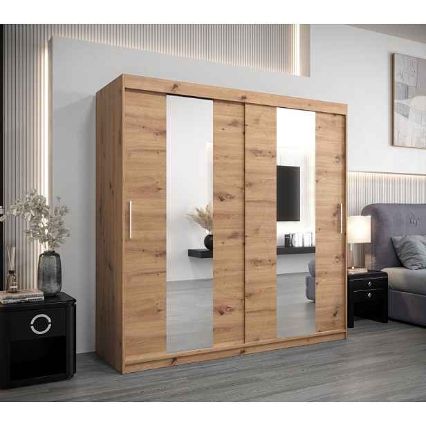 Šatní skříň ALICE - šířka 200 cm, dub artisan