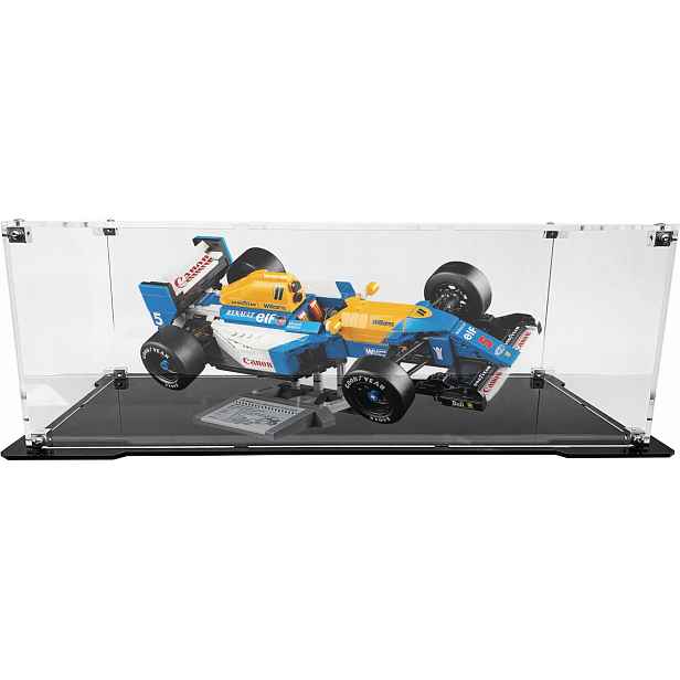 Vitrína s černou základnou pro stavebnici Lego 10353 Icons Williams Racing FW14B