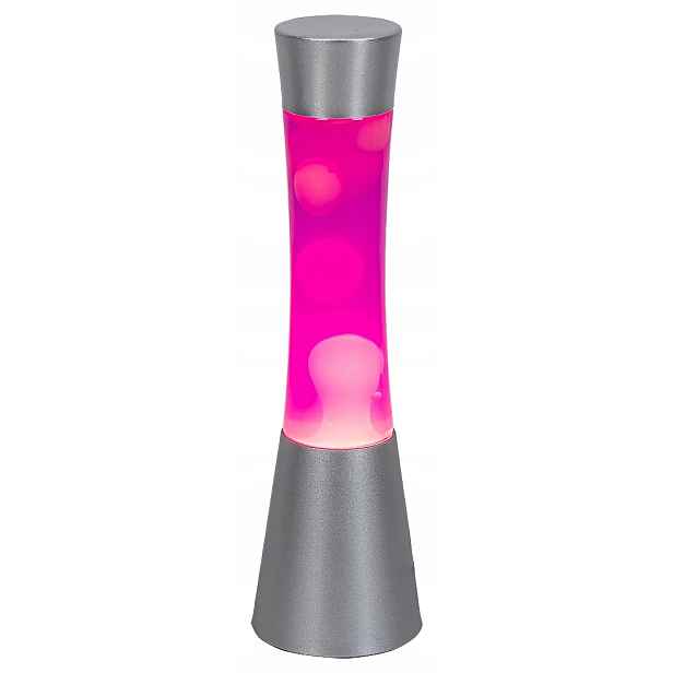 Dekorativní stolní lampa noční láva růžová stříbrná 40 cm Rabalux