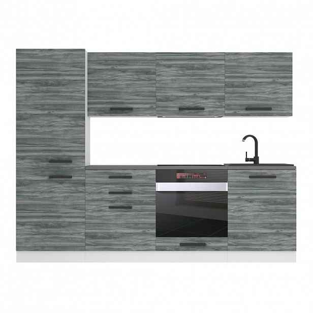 B BELINI GROUP KUCHYŇSKÁ LINKA Sandy 240 cm, s pracovními deskami, Glamour dřevo