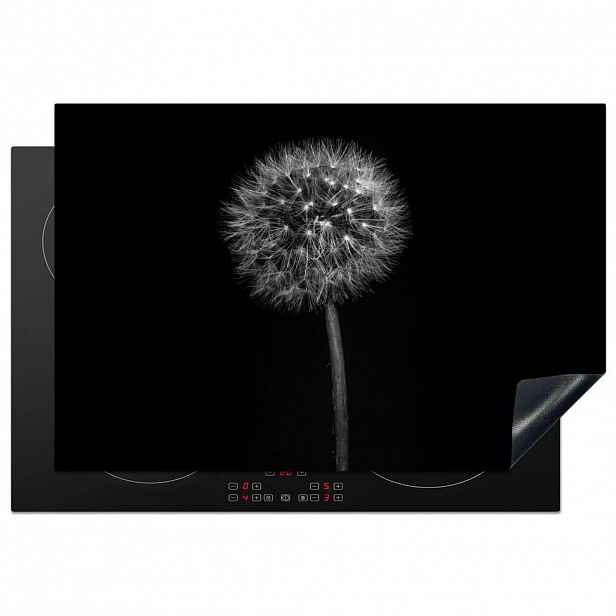 MuchoWow KRYT NA INDUKČNÍ DESKU Pampeliška - černá - květinová - botanická 78x52 cm