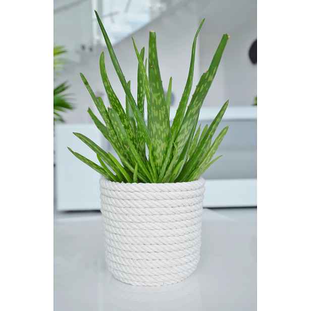 Obal Bílý 20 eko provázek styl Boho květináče