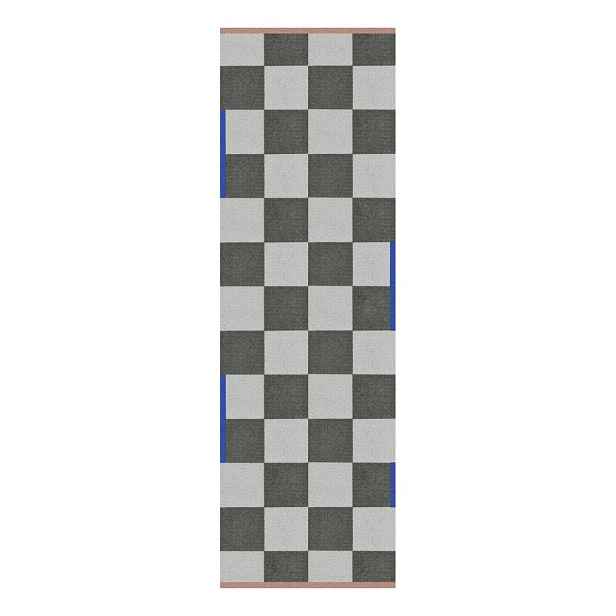 Tmavě zelený/krémový pratelný běhoun 77x242 cm Square – Mette Ditmer Denmark