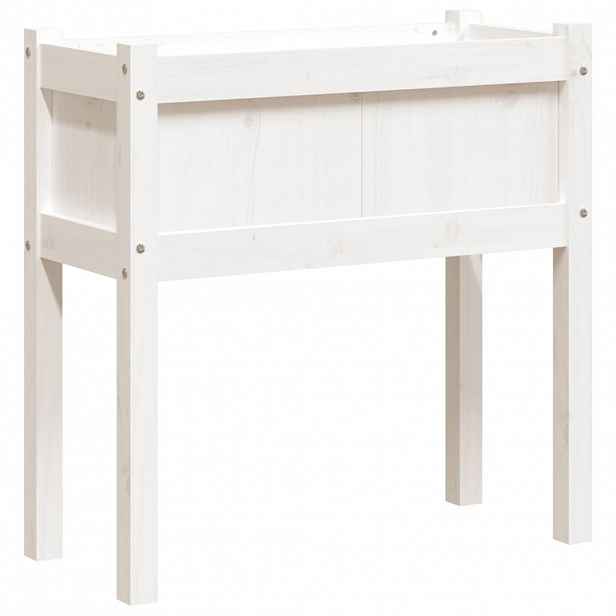 vidaXL Zahradní truhlík s nohami bílý 70 x 31 x 70 cm masivní borovice