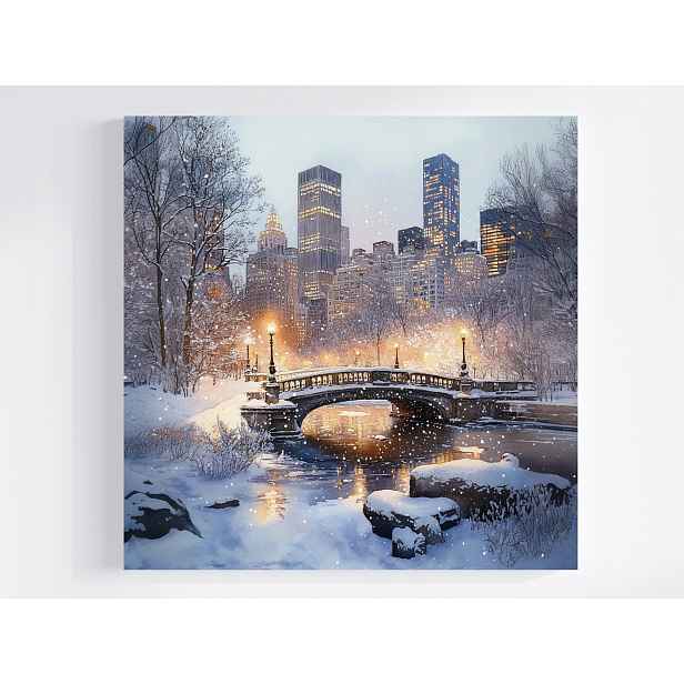 Obraz Na Plátně Canvas Město New York Nyc Central Park Most Zima 50x50