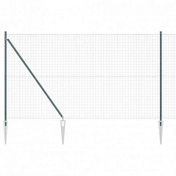 vidaXL Evropský plot se hroty 10 x 1,6 m Ocel potažená PVC Zelená