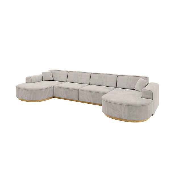 ALTDECOR SEDACÍ SOUPRAVA ve tvaru U MARI-U2-v2 388x171x83 Světle hnědá Velur