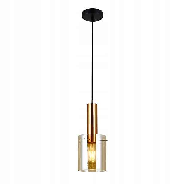 Italux Sardo Závěsná lampa Moderní mosaz Zlatá Ocel Sklo