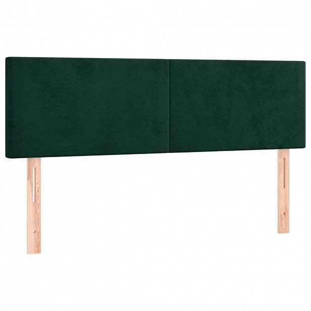 vidaXL Čela postele tmavě zelená 144x5x78/88 cm samet