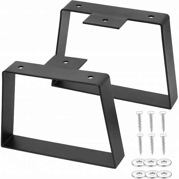 Kovové Nábytkové Nohy Trapézové 15,2 CM Černé Pro Stůl Diy kovové 2ks