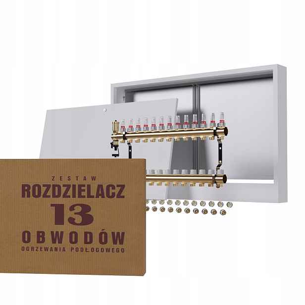 Rozdělovač pro podlahové vytápění 13, nástěnný box Pex