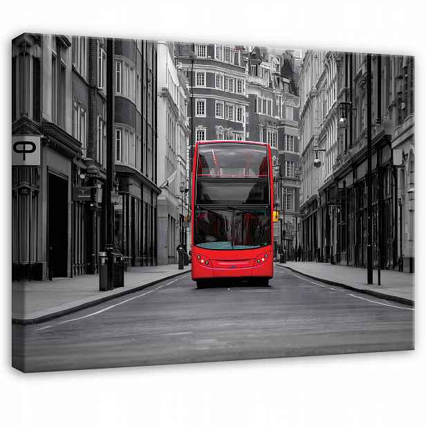 Šedý Obraz Město Autobus New York Do Předsíně Kanceláře Moderní 120x80