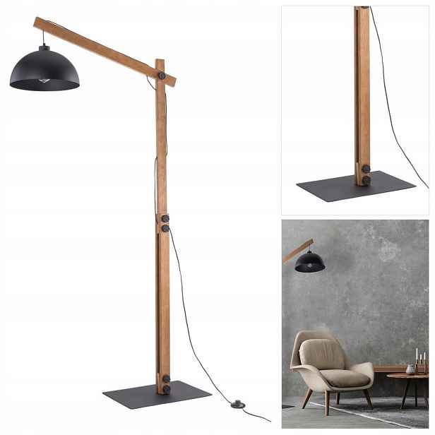 Stojací lampa Oslo hnědá s nožním spínačem pro kancelář Tk Lighting
