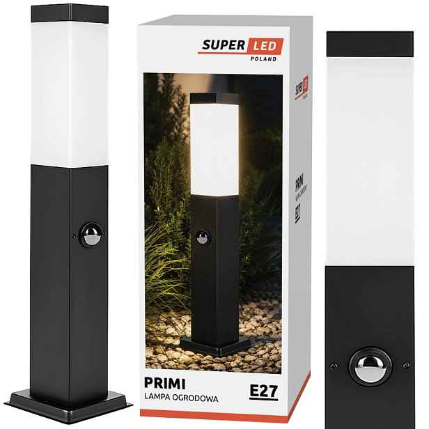 Stojací zahradní lampa Zahradní sloupek 65 cm E27 s pohybovým senzorem