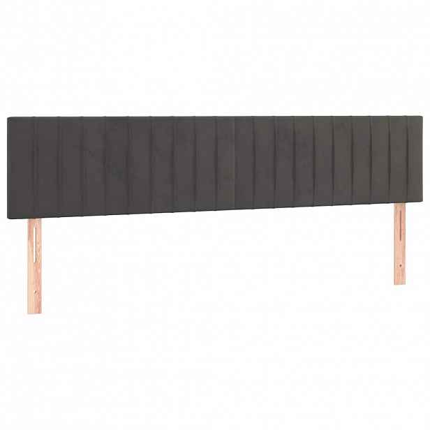 vidaXL Čela postele tmavě šedá 200x5x78/88 cm samet