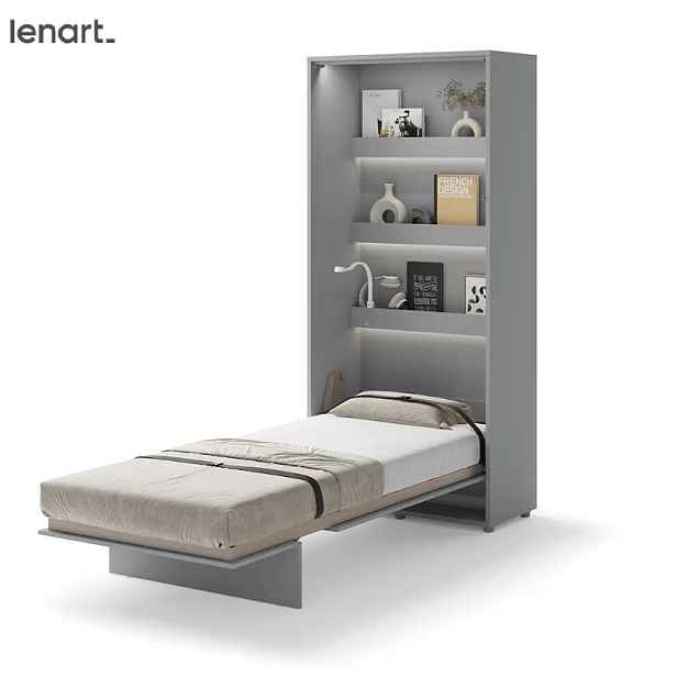 Dig-net nábytek Sklápěcí postel Lenart BED CONCEPT BC-03 šedá | 90 x 200 cm