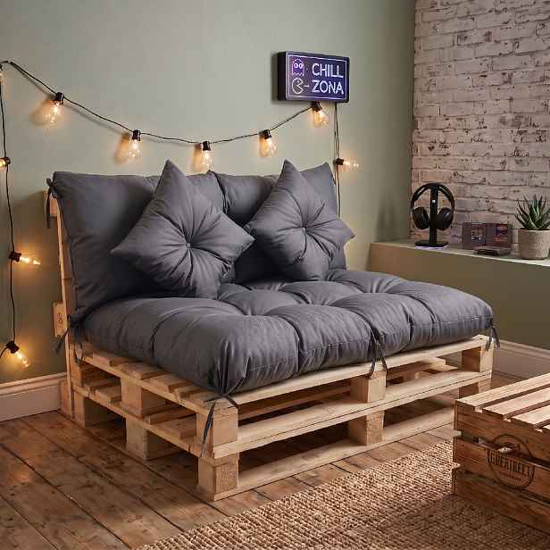 Interiérový polstr na palety CHILL ZONE 02 relax, gaming, mladé bydlení antracit Mybesthome