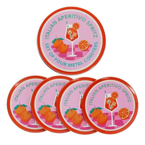 Oranžové podtácky v sadě 4 ks Aperitivo Spritz – Rex London
