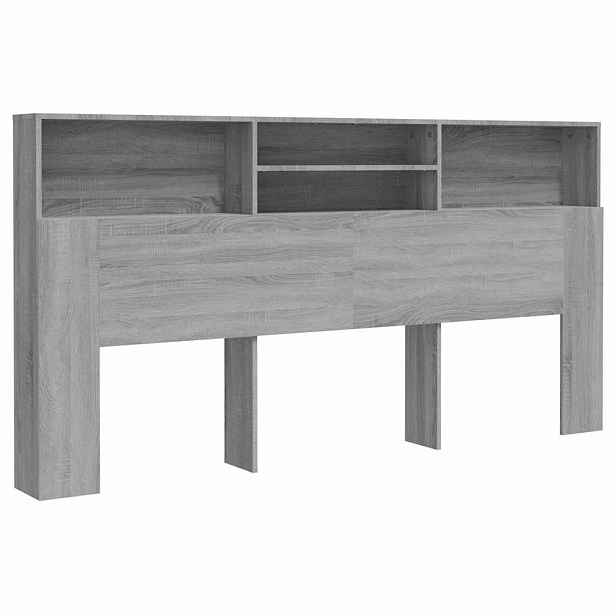 vidaXL Čelo postele s úložným prostorem šedé sonoma 200x19x103,5 cm